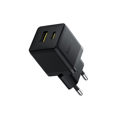Baseus Palm Serisi Type-C ve Usb Portlu 30W EU �arj Adapt�r�-Siyah