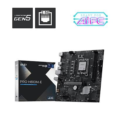 MSI MB PRO H810M-E SOKET 1851 DDR5 6400 MHZ(OC)  1xM.2 USB 5Gbps HDMI DP 2.5G LAN mATX
