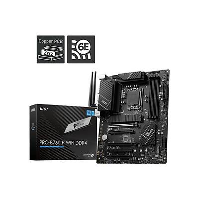 MSI MB PRO PRO B760-P WIFI DDR4 SOKET 1700 DDR4 5333MHZ(OC) PCI-E Gen4 3X M.2 USB3.2 DP HDMI 1x2.5G LAN WI-FI 6E ATX