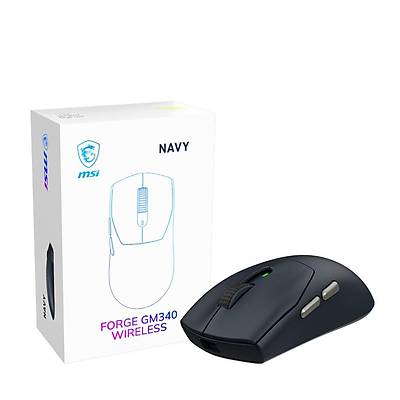 MSI GG FORGE GM340 W NAVY GAMING MOUSE MAX 12000 DPI 57GR KABLOSUZ OPTIK SENSOR OYUNCU FARESI