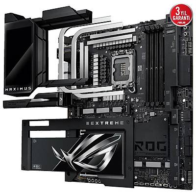 ASUS MB ROG MAXIMUS Z890 EXTREME INTEL Z890 LGA1851 DDR5 8800 HDMI 2XTHUNDERBOLT 5 6X M2 USB3.2 WIFI 7 + BT AURA RGB 10GBT + 2.5GBIT LAN ATX 24+1+2+2 G AAMALARI THUNDERBOLT 5 LCD EKRAN