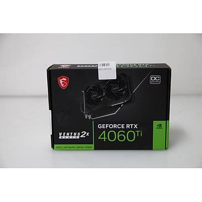 MSI VGA GEFORCE RTX 4060 TI VENTUS 2X BLACK 8G OC RTX4060TI 8GB GDDR6 128B DX12 PCIE 4.0 X16 (3XDP 1XHDMI)