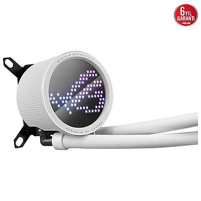 ASUS ROG RYUO III 360 ARGB ANIME MATRIX LED EKRAN ADRESLENEBLR RGB FAN ROG ARGB CPU SOUTUCUSU BEYAZ