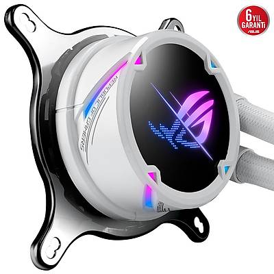 ASUS ROG STRIX LC II 240 ARGB AURA SYNC RGB 120MM ADRESLENEB�L�R RGB FAN SIVI CPU SO�UTUCUSU BEYAZ V3