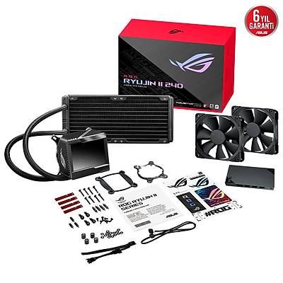 ASUS ROG RYUJIN 240 OLED AURA SYNC RGB 2X NOCTUA IPPC 2 PWM 120MM FAN SIVI CPU SOUTUCUSU
