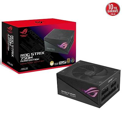 ASUS ROG-STRIX-750G AURA 80+ GOLD 750W MODLER ATX 3.0 UYUMLU PCI-E 5.0 10 YIL GARANT
