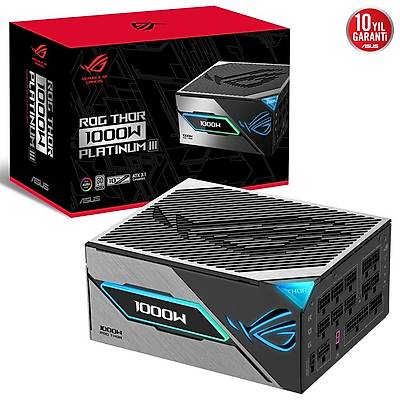 ASUS ROG THOR 1000W PLATINUM III PSU (80 PLUS PLATINUM SERT�F�KALI, ATX 3.1, GaN MOSFET, AKILLI VOLTAJ D�ZENLEY�C�, MANYET�K OLED EKRAN, 10 YIL GARANT�)