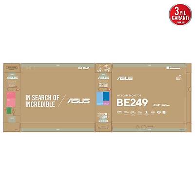 ASUS KURUMSAL BE249QG 23.8 inc IPS 1920x1080 5ms 120Hz 350cd DP HDMI USB VGA Hoparl�r VESA 3YIL D���K MAV� I�IK EYE CARE P�VOT MON�T�R