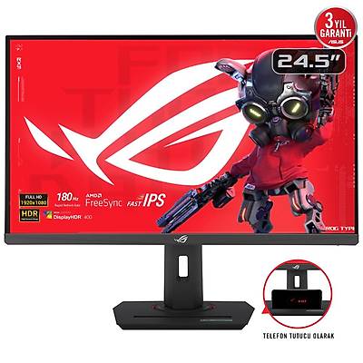 ASUS ROG STRIX XG259CS 24.5 GAMING FAST IPS FREESYNC VE G-SYNC UYUMLU 1920x1080 1ms 180Hz 400 cd DP HDMI USB DP HDMI USB 3YIL ELMB SYNC,PIVOT Monit�r
