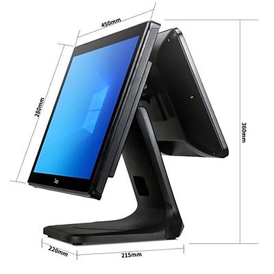 TIWOX TP-4950D 18.5 inc i5 5.NES�L 128GB NWME SSD 8GB DDR3 RAM 1366X768 POS PC + 13.2 inc M��teri Ekran�