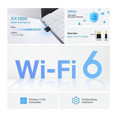 TP-LINK ARCHER-TX20U-NANO AX1800 Nano Dual Band Wi-Fi 6 USB Adapt�r
