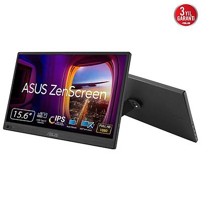ASUS ZENSCREEN MB169CK 15 6 IPS 1920x1080 5MS 250CD MINI HDMI USBC 3YIL MAT EKRAN DUSUK MAVI ISIK TASINABILIR USB MONITOR
