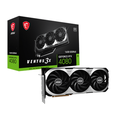MSI VGA GEFORCE RTX 4080 VENTUS 3X OC 16GB RTX4080 16GB GDDR6X 256B DX12 PCIE 4.0 X16 (3XDP 1XHDMI)