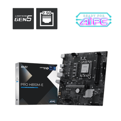 MSI MB PRO H810M-E SOKET 1851 DDR5 6400 MHZ(OC)  1xM.2 USB 5Gbps HDMI DP 2.5G LAN mATX