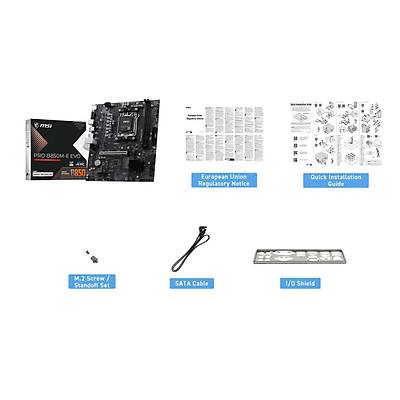 MSI MB PRO B850M-E EVO AM5 DDR5 8200MHZ(OC) HDMI VGA M.2 USB 5Gbs 2.5G LAN mATX Anakart