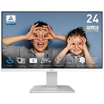 MSI 23.8" PRO MP2412W 1920x1080 (FHD) 16:9 FLAT VA 100HZ 1MS ADAPTIVE-SYNC BEYAZ MONITOR