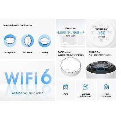 TP-LINK DECO-X50-POE-1P AX3000 Whole Home Mesh Wi-Fi 6 System with PoE