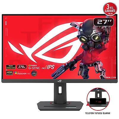 ASUS ROG STRIX XG27ACMG 27 HDR GAMING FAST IPS FREESYNC PREMIUM G-SYNC UYUMLU 2560x1440 1ms 270Hz 400cd DP HDMI USB VESA 3YIL ELMB SYNC,PIVOT Monit�r