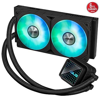 ASUS PRIME LC 240 ARGB SIVI SO�UTUCU �ZEL TASARLANMI� CPU TEMAS ALANI VE KANAT�IKLI KANALLARA SAH�P SONSUZ AYNA LENS SE�ENEKLER� OLAN SU BLO�U, �NCEDEN MONTE ED�LM�� ARGB FANLAR VE AURA AYDINLATMA