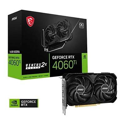 MSI VGA GEFORCE RTX 4060 TI VENTUS 2X BLACK 16G OC RTX4060 TI 8GB GDDR6 192B DX12 PCIE 4.0 X16 (3XDP 1XHDMI)