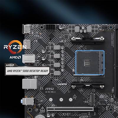 MSI MB PRO B550M-B AM4 DDR4 4600(OC) HDMI DP 2x M.2 USB 5Gbps mATX Anakart