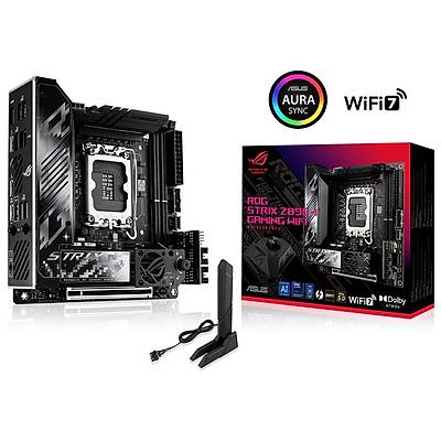 ASUS MB ROG STRIX Z890-I GAMING WIFI INTEL Z890 LGA1851 DDR5 8600 DP HDMI 2XUSB4 5X M2 USB3.2 WIFI 7 + BT AURA RGB 2.5GBT LAN ATX 16+1+2+2 G AAMALARI THUNDERBOLT 4 DIMM FIT M.2 Q-RELEASE