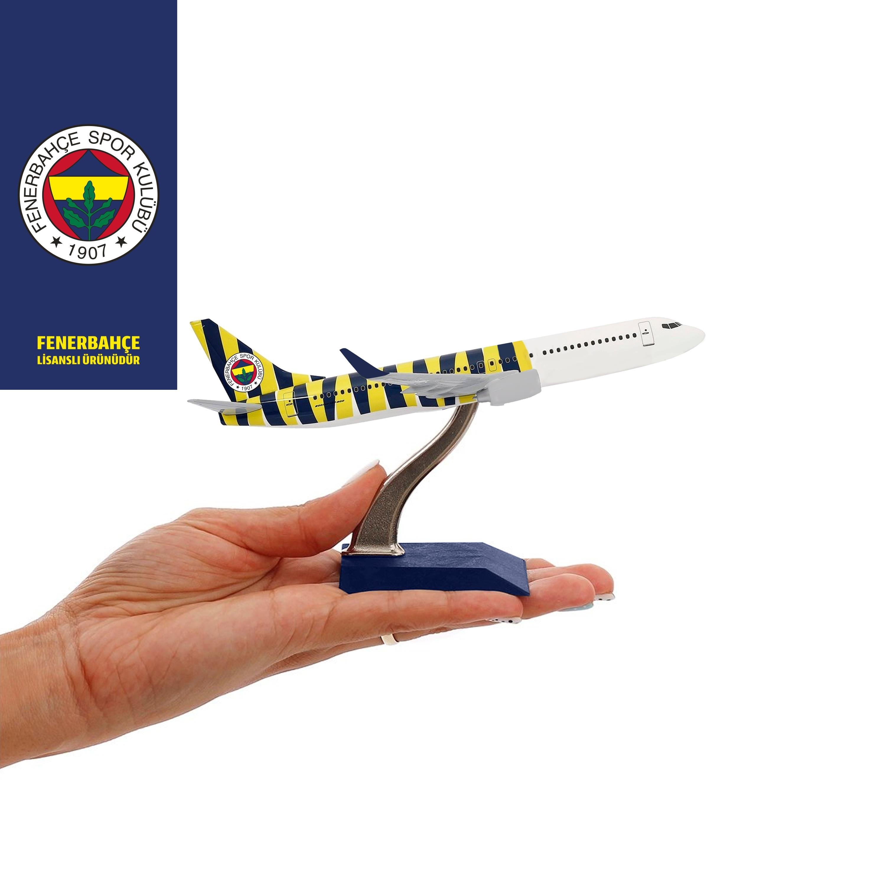 Boeing 737-800 1/250 Ölçek Fenerbahçe Lisanslı Çubuklu Tasarım Maket Uçak