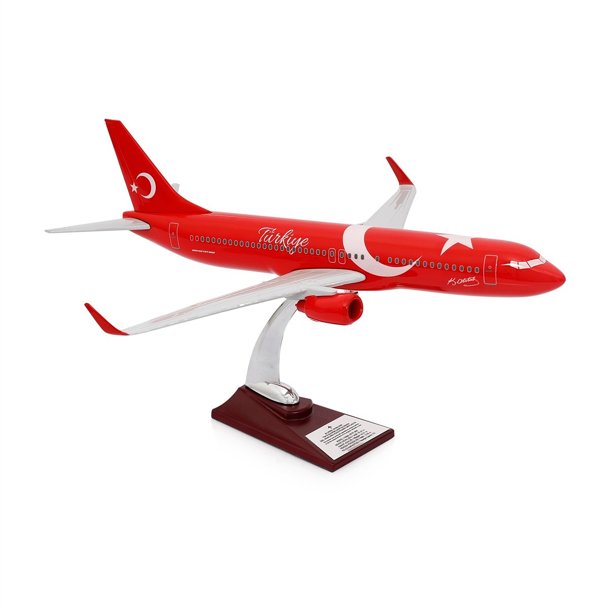 Maket Uçak - Boeing 737-800 1/100 - TÜRKİYE ÖZEL TASARIMLI Model Uçak, Model E