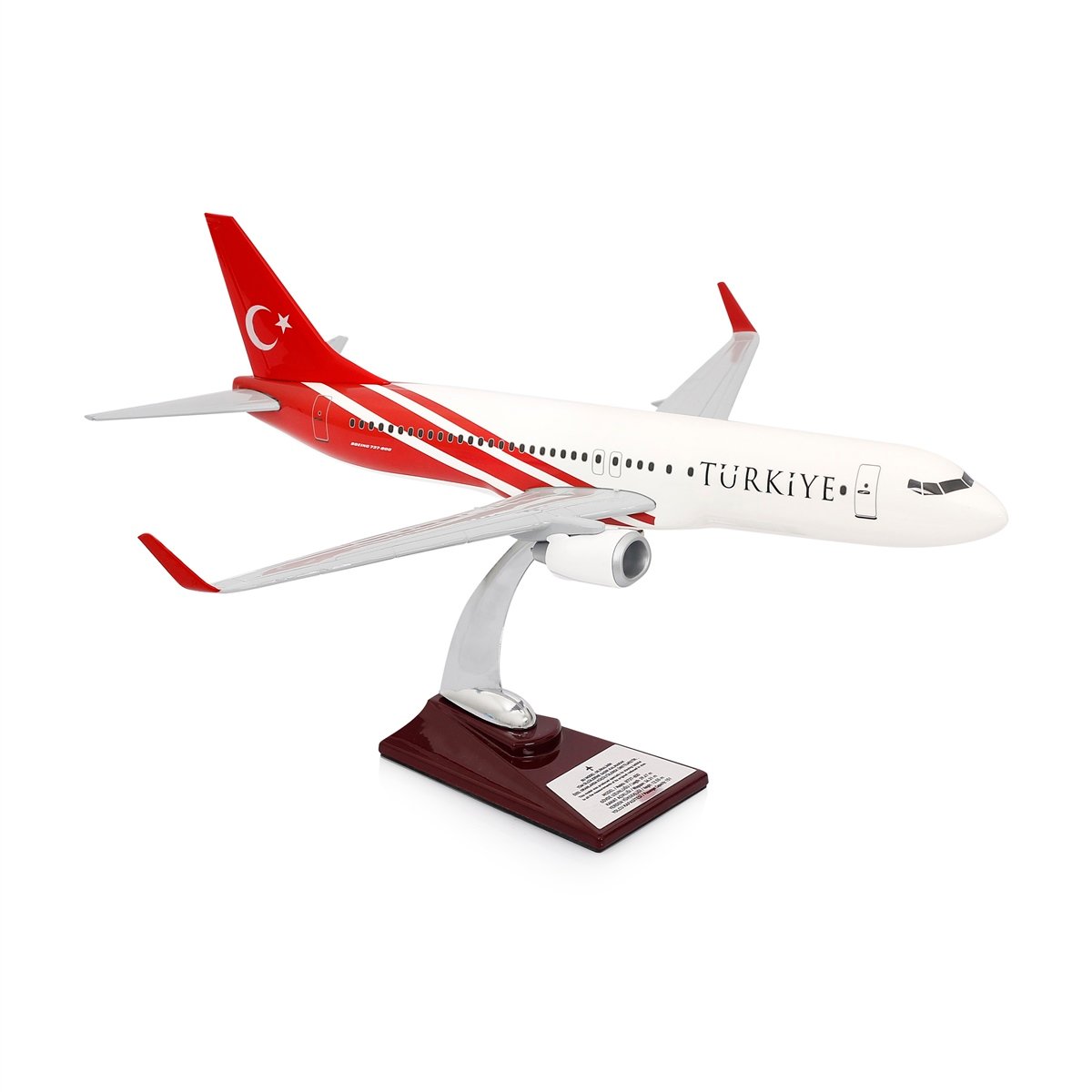 Maket Uçak - Boeing 737-800 1/100 - TÜRKİYE Özel Tasarımlı Uçak Model F