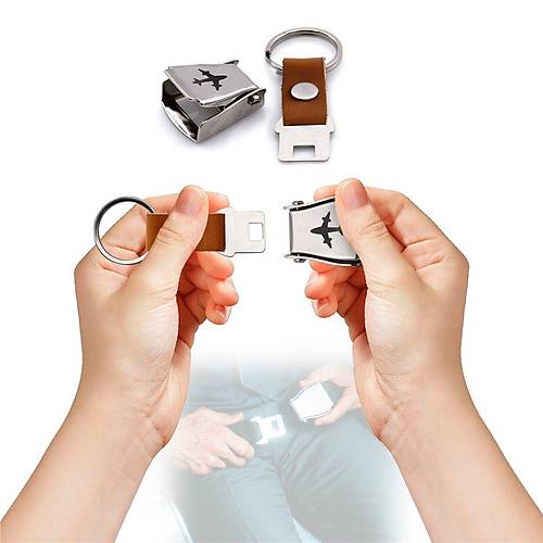 U�ak Tasar�ml� �i�e A�aca�� �zellikli Taba Renk Emniyet Kemeri Anahtarl�k