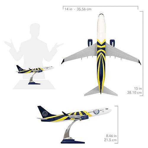 Boeing 737-800 1/100 �l�ek Fenerbah�e Lisansl� Sar� Lacivert Tasar�m Maket U�ak