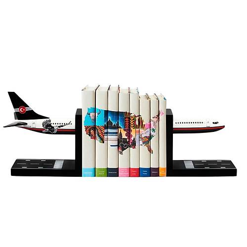 Boeing 737-800 1/100 �l�ek Siyah Beyaz Kartal Klasik Tasar�m Kitap Deste�i