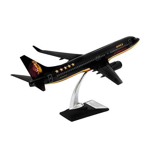 Boeing 737-800 1/100 �l�ek Klasik Aslan Tasar�ml� Siyah Maket U�ak