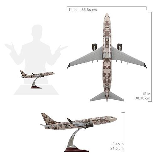 Maket U�ak - Boeing 737-800 1/100 - ASKER� KAMUFLAJ �ZEL TASARIM Model U�ak