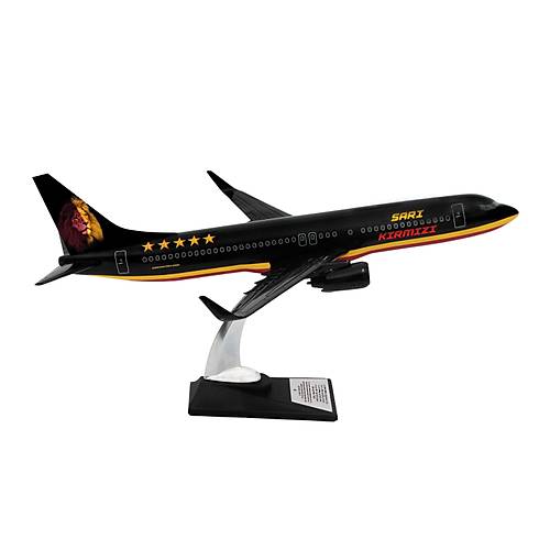 Boeing 737-800 1/100 �l�ek Klasik Aslan Tasar�ml� Siyah Maket U�ak