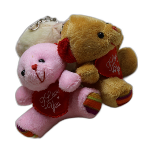 Sevimli Pelu� K�pek Anahtarl�k - Kahverengi Kemikli Mini Pelu� �anta S�s� ve Anahtarl�k