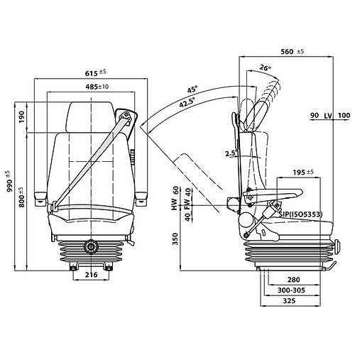 P488/M80H Ekonomik Src Koltuu