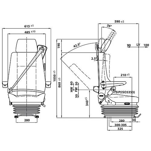 P1098/A100H Otomatik Haval Src Koltuu