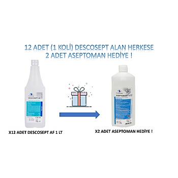 12 Adet (1 Koli) Descosept AF 1Lt Alan Herkese 2 Adet Aseptoman Hediye Kampanyası