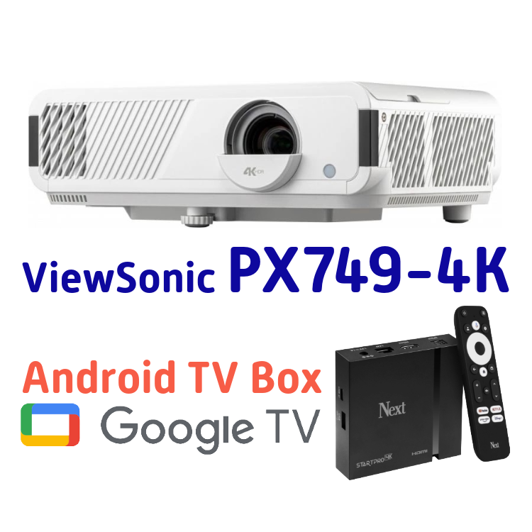 VIEWSONIC PX749-4K 4000 Ansi Lumen Ev Sineması ve Oyun Projeksiyonu + 4K Tv BOX