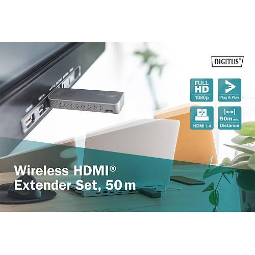 Digitus HDMI Tak-altr Kablosuz Grnt Aktarc Full HD 50 metre
