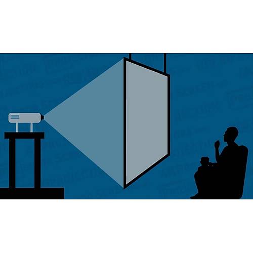 220*220cm Motorlu Ters Projeksiyon Kuma Perde