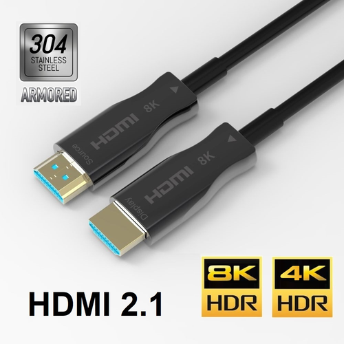 75 m Zrhl - Halogen Free  2.1 , 2.0b AOC Active Optical Fiber HDMI 4K 8K destekli 75m kablo