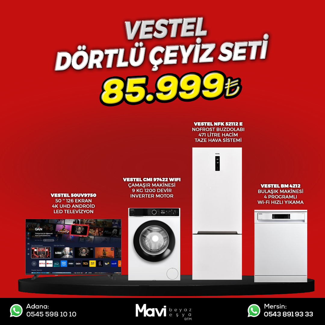 Vestel Dörtlü Çeyiz Seti Set 18