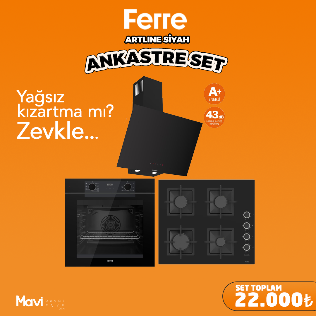 Ferre Artline FryArt Siyah Ankastre Set