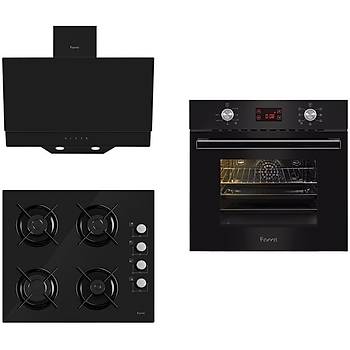 FERRE Grande Siyah Cam Ankastre Set 8002 - S 2140 CE - D016
