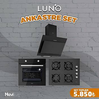 LUNO Siyah Cam Ankastre Set Turbo
