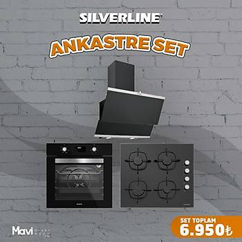 Silverline Ankastre Set Siyah Renk Cam Dijital Ekran