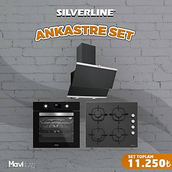 Silverline Ankastre Set Siyah Renk Cam Dijital Ekran