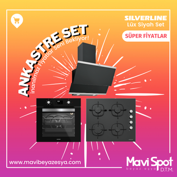Silverline Ankastre Set Siyah Renk Cam Dijital Ekran